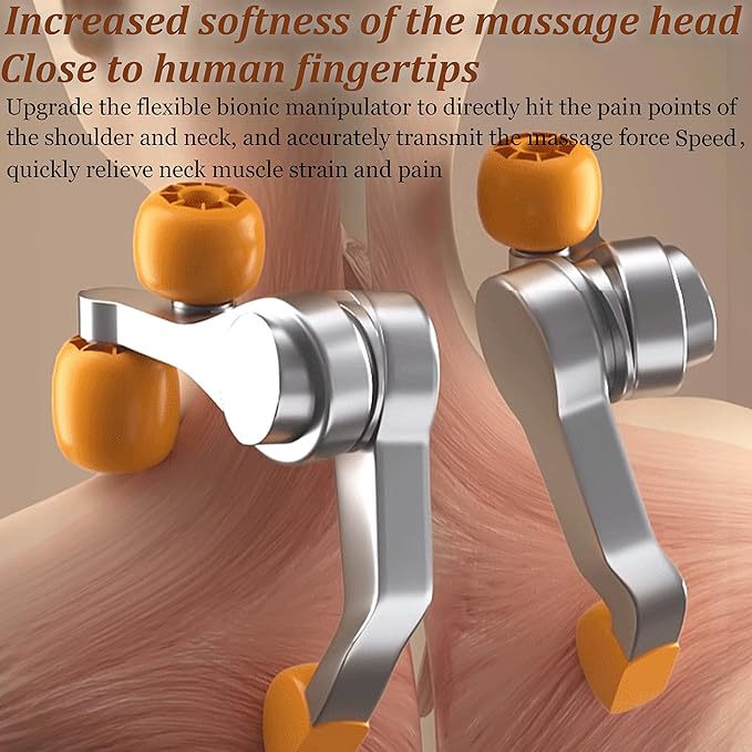 Shiatsu Back and Neck Massager with Heat - Electric Massage 3D Deep Tissue Kneading Massages Silicone Massage Head Two Ways to wear for Muscle Pain Relief Perfect Gifts Blue