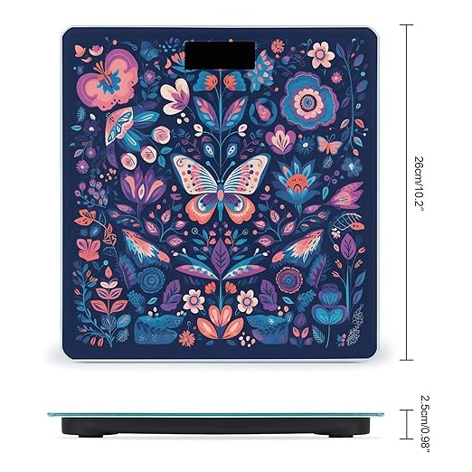 Butterfly and Leaves Scale for Body Weight Smart Scales Digital Bathroom Scale High Precision Weighing Scales with Large Display Weighing Machine for People