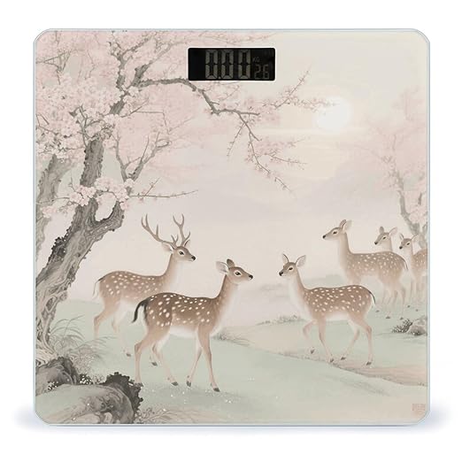 Sika Deer Scale for Body Weight Sturdy Tempered Glass Weighing Scales with LCD Display Accurate Digital Bathroom Scale Convenient Body Fat Smart Scales Easy Read
