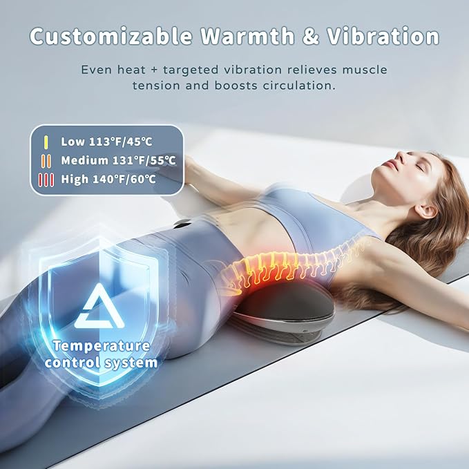 Zenopax Electric Lumbar Traction Device for Lower Back Pain Relief Back Massager with Dynamic Airbag Traction 3-Level Heat Vibration - Quick Relaxation Easy to Use Home/Office Use
