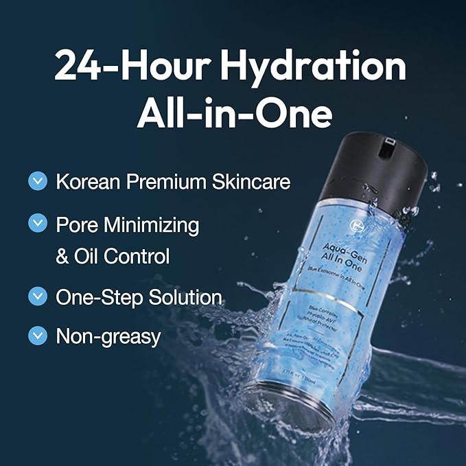 Men's Face Moisturizer - Hydrating Water Gel &amp Pore Minimizer - Non-Greasy Fast-Absorbing Oil Control Daily Face Lotion for All Skin Types - 3.71 fl oz