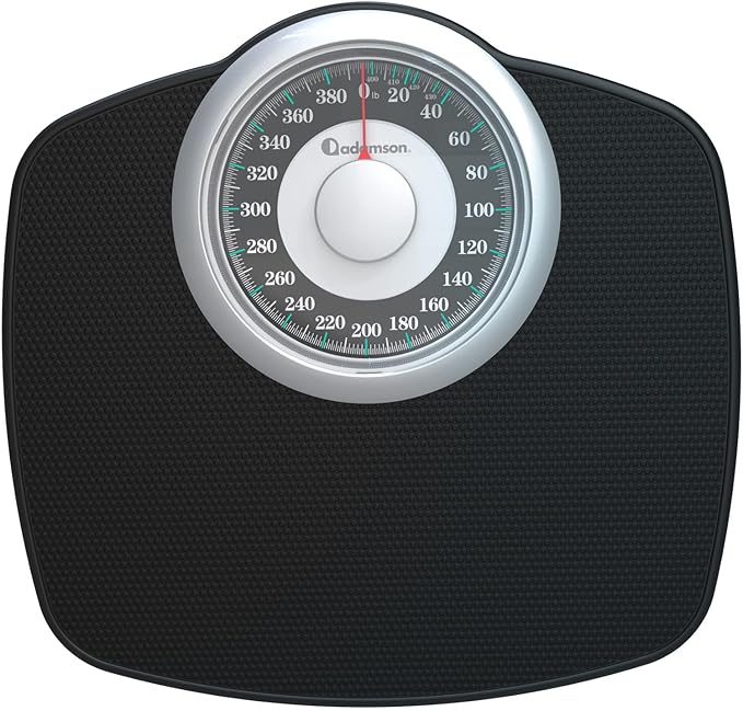 Adamson A25T Scales for Body Weight - Up to 400 LB - 5.3 Dial on 12.4 x 10.2 Platform - Anti-Skid Rubber Surface - High Precision Bathroom Scale Analog - Durable with 20-Year Assurance