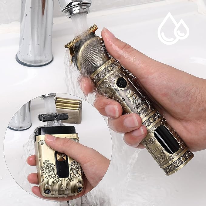 T-Blade Hair Trimmers &amp Electric Shavers for Men Foil Shaver Beard Trimmer Men's Grooming Kit with Triple Blades Cordless