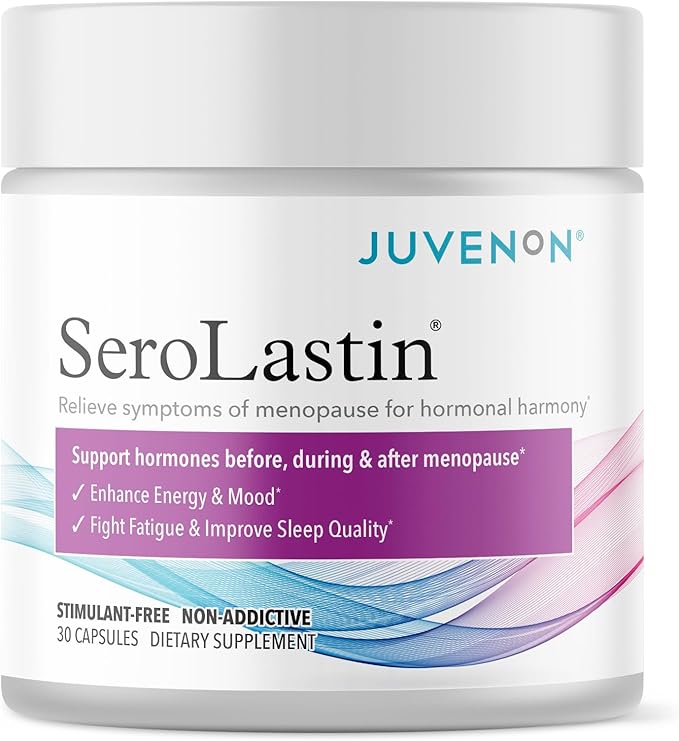 Juvenon Menopause Supplements for Women Mood Support Hot Flashes Relief Peri-Menopausal Support Hormone Balance Promote Calm Energy Clarity Sleep Natural Herbal Supplement (30 Capsules)
