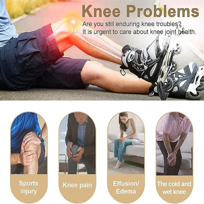 Kneemedy – Natural Knee Pain Relief Device Cordless Knee Bliss Red Light Massager with Infrared Heat Vibration Massage Compression Led Screen (1Set)