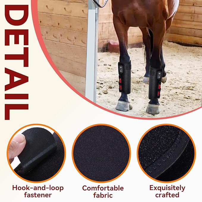 Portable Red Light Therapy for Horse Legs Relieves Joint Stiffness and Promotes Muscle Recovery in Horses (Black 2 Pcs)