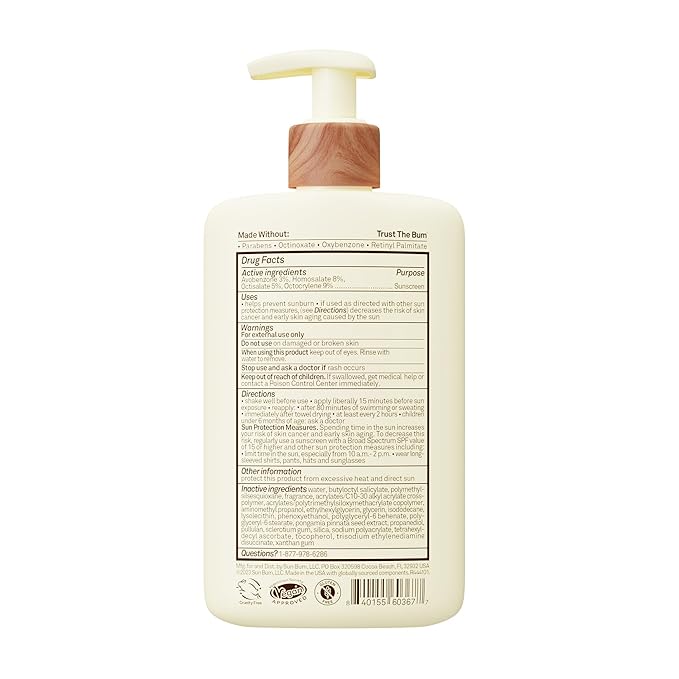 Sun Bum Daily SPF 50 Sunscreen Body Lotion - Broad Spectrum Moisturizing Sunscreen with Vitamin E - Vegan and Hawaii 104 Act Compliant (Without Octinoxate &amp Oxybenzone) - Dermatologist Tested - 8