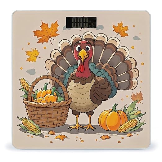 Children's Thanksgiving Day Bathroom Scale Digital Weight Scale Precision 400 Lbs Weighing Scales Large with LCD Backlight Display BMI Measures