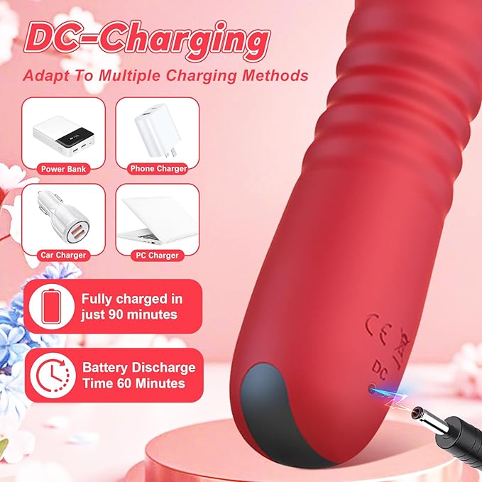 Portable Vibrating Massager -Clitioral Sucker Relaxes Muscles Viboators Toy 7 Modes Couples - for Body and Back Foot Silent Personal for Sports Massage Adult Tools Relaxation PW40q (red)