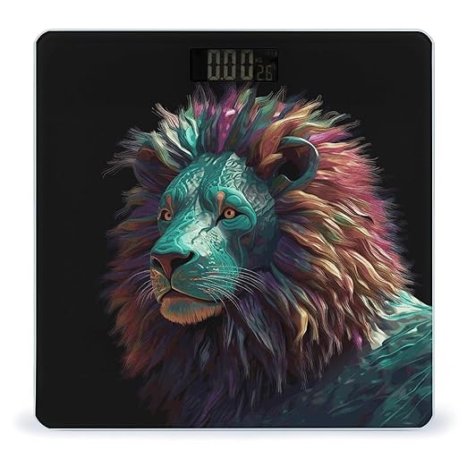 Abstract D Art Lion Bathroom ScaleHighly Accurate Digital Weighing Machine for People Bright LED Display Weight Scale for The Aldult Home Use