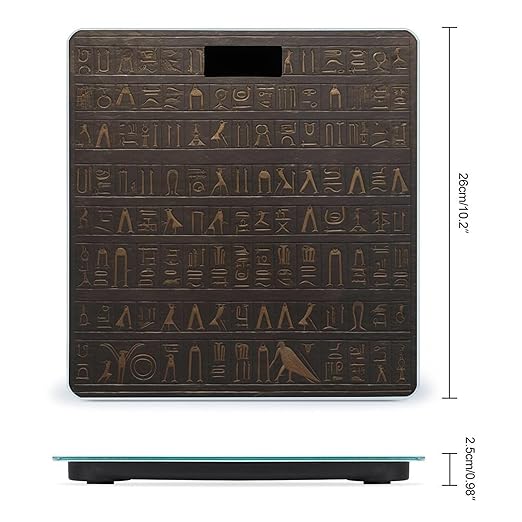 Ancient Egyptian Hieroglyph Weight Scale Large Bathroom Scales Digital Weight with Bright LED Display Non Slip Automatic Weighing Scale Fashion Weighing Machine for Body