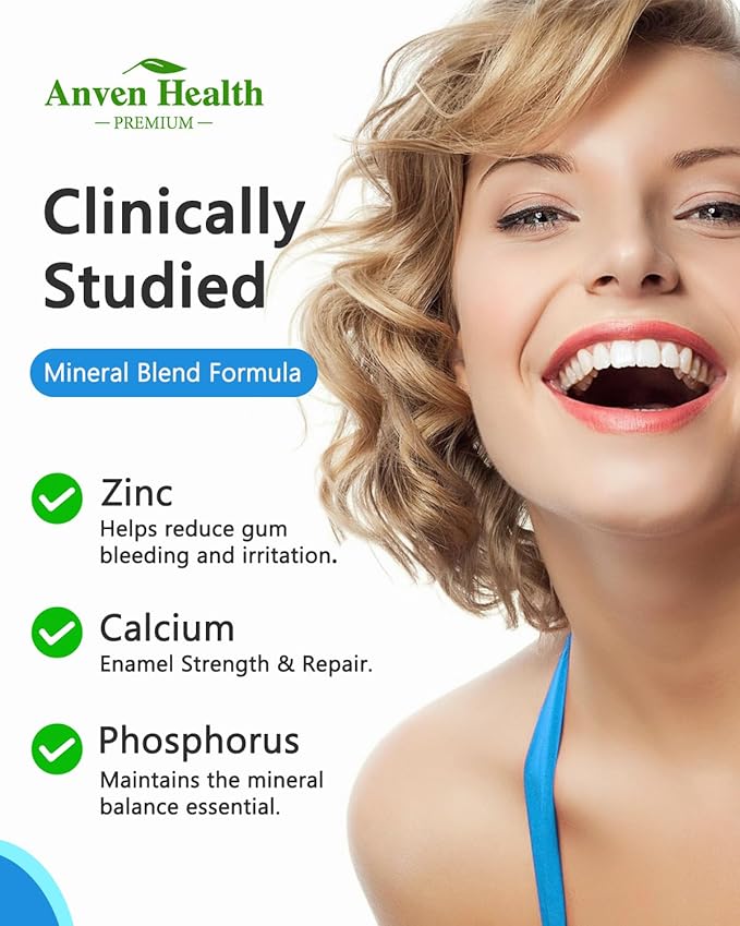 Oral Probiotics Lozenges for Mouth Bad Breath &amp Gum Repair - Mineral Fusion with Zinc + Calcium for Dry Mouth Relief Enamel Shield Mint Flavor with Xylitol - 180 Lozenges Sugar-Free