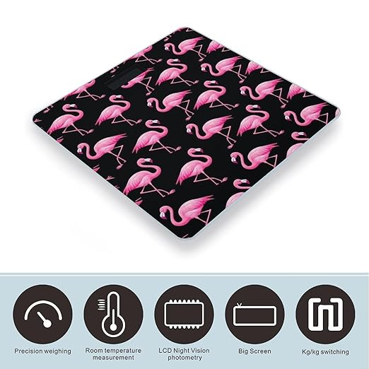 Smart Scale for Body Weight Automatic Switch Digital Bathroom Weighing Scale Lovely Animal Pink Flamingo