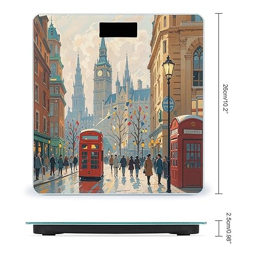 London Impression Bathroom Scale for Body Weight Bathroom Weighing Scales with Back Lit LED Display Sturdy Tempered Glass Body Weight Bathroom Scale 400lb Weighing