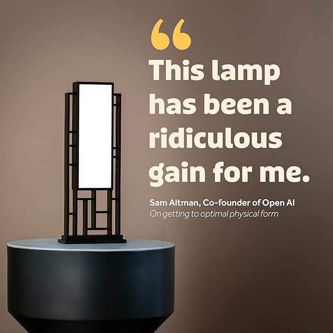 Circadian Optics Lattis Bright Light Therapy Desk Lamp | As Seen On Shark Tank | 10000 LUX UV-Free Full-Spectrum LEDs | Art Deco Designer | Sunlight Lamp for Seasonal Blues Focus Energy &amp Sleep