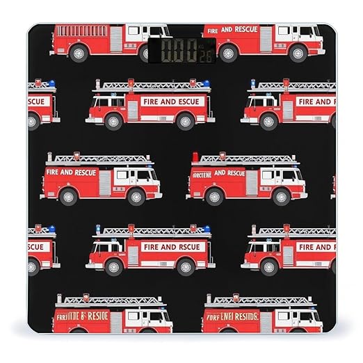Smart Scale for Body Weight Automatic Switch Digital Bathroom Weighing Scale Cute Cartoon Fire Truck