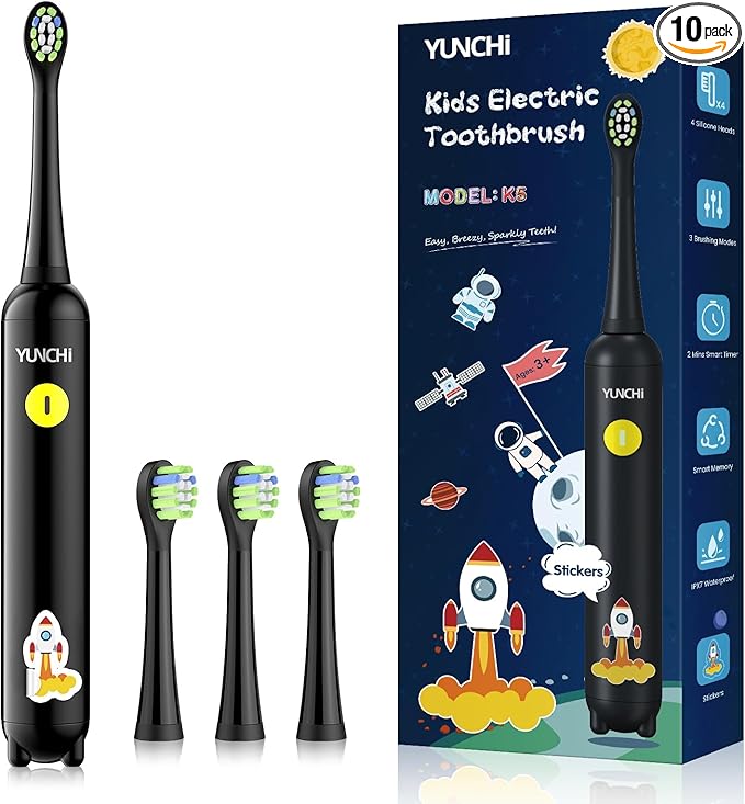 Personalized Handmade Electric Toothbrush Customized Name Electric Toothbrush (Black)