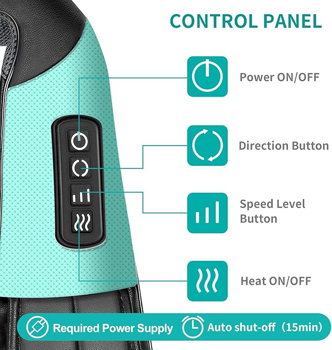 Nekteck Blue Neck&ampBack Massager and Shiatsu Foot Massager with Heat FM12