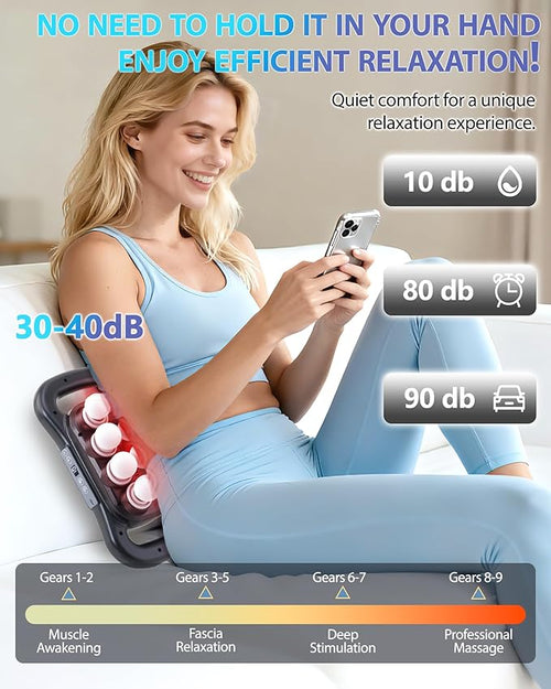 16-Head Massage Gun Deep Tissue Percussion Massager with 9 Modes &amp 9 Intensities 2600mAh Battery Back Massager for Pain Relief Deep Tissue for Muscle Pain Relief in Back Legs Shoulders