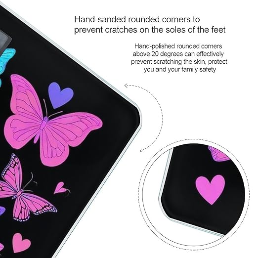 Smart Scale for Body Weight Digital Bathroom Weighing Scale Energy Saving Scale Trippy Goth Magic Butterfly