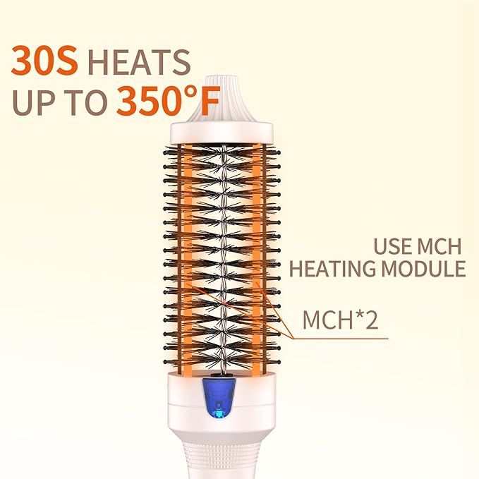 K&ampK Thermal Brush Blowout Express 1.5 Inch Negative Ion Thermal Round Brush Creates Blowout Look Makes Hair Shinier &amp Smoother Dual Voltage Easy to Use
