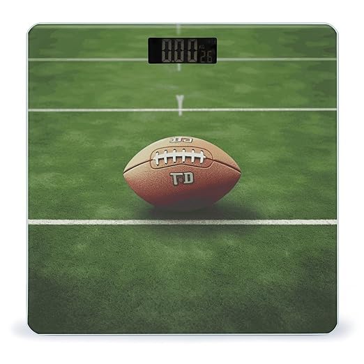 Digital Bathroom Scale for Body Weight Scale with Bright LCD Display High Accuracy Step-On Technology Auto On/Off American Football Field Ball Sport Digital Scales 400 Lbs /180kg