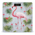 White Flamingo Scale with LCD Easy-to-Read Anti-Slip Weight Digital Bathroom Scale Precision Weighing Scales Sturdy Tempered Glass Body Weight Scales for Daily Use