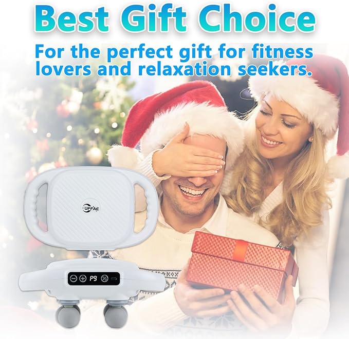 6 Head Massage Gun Deep Tissue with 9 Levels &amp 9 Modes Electric Massager Tool for Legs Arms Waist Back Buttocks - Full Body Muscle Pain Relief Ideal Gifts for Women Men Mom and Dad