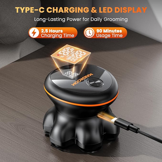 7D Head Shaver for Bald Men Electric Razor with Upgraded Flexible Blades Long Battery Life IPX6 Waterproof LED Display Ergonomic Design Rechargeable 2 Speed Settings Easy to Clean