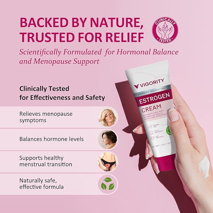 Estrogen Cream For Women Natural Bioidentical Hot Flashes Menopause Relief Estrogen Cream With Wild Yam Menstrual Cycle &amp Body Balance Support Helps Reduce Hot Flashes Paraben-Free Vegan 3