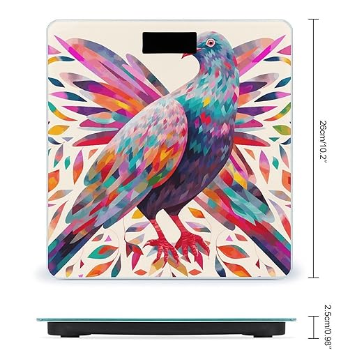 Colorful Pigeon Scale for Body Weight Sturdy Tempered Glass Weighing Scales with LCD Display Accurate Digital Bathroom Scale Convenient Body Fat Smart Scales Easy Read