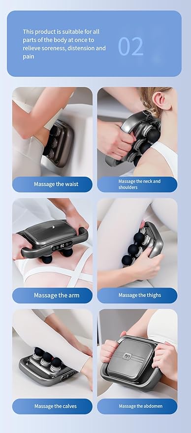 Proflex Muscle Therapy Device - 6/12/18/22 Interchangeable Heads with 5-Speed Quiet Massager