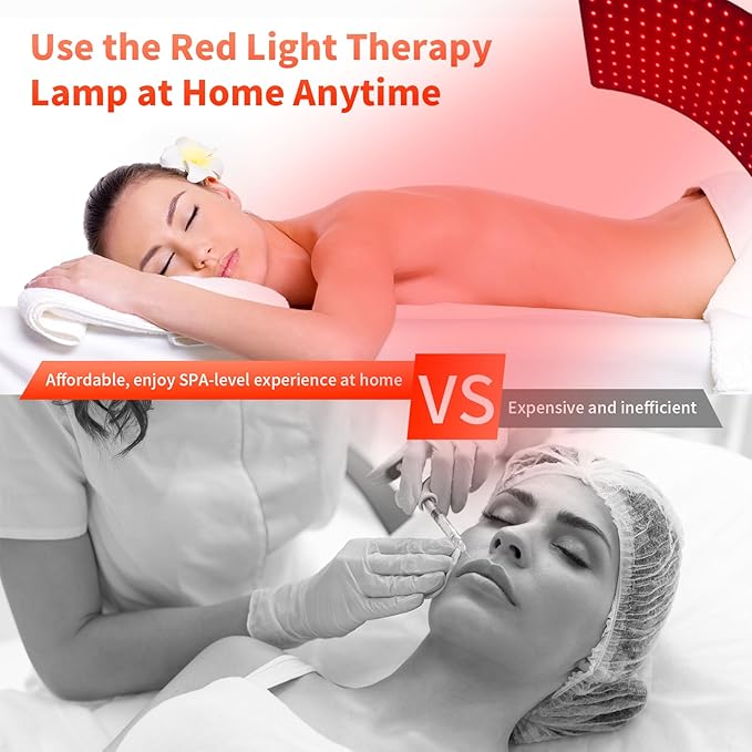 Red Light Therapy for Body Infrared Light Therapy Lamp with Stand Portable 660nm 850nm Red Light Therapy for Face Body Back Home Heating Red Light Therapy for Women Men
