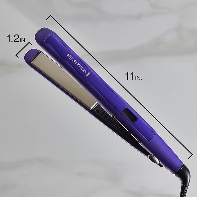 Remington 1 Flat Iron Hair Straightener with Anti-Static Technology 30-Second Heat Up &amp 60 Minute Auto Shut-Off 30% Longer Ceramic Floating Plates Titanium + Ceramic Coating