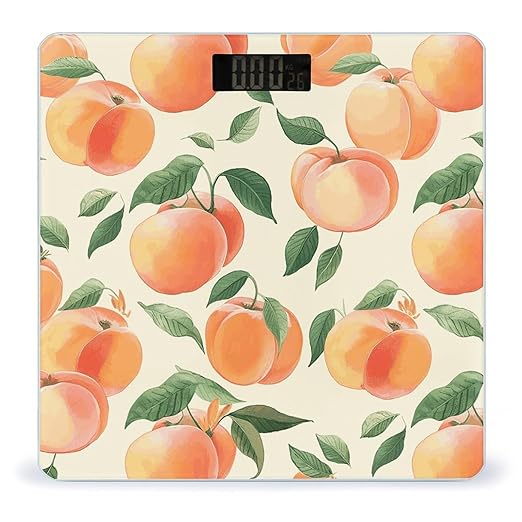 Peach Bathroom Scale for Body Weight Bathroom Weighing Scale with Backlit LCD Display Highly Accurate Measures Weight Up to 180kg