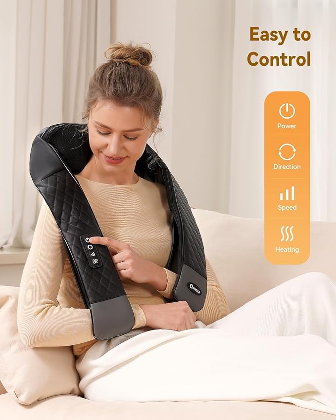KNQZE Shiatsu Neck and Back Massager with Heat 4D Deep Tissue Kneading Massage for Leg 2026 Upgraded Lift-Arch Design 3D Deep Kneading Relief for Plantar FasciitisIdeal Gift for Mom Men