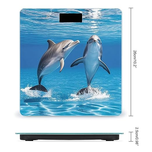 Two Dolphins Scale for Body Weight Highly Accurate Digital Bathroom Body Scale Digital Bathroom Scales for People Anti-Slip Large LCD Display Smart Scales