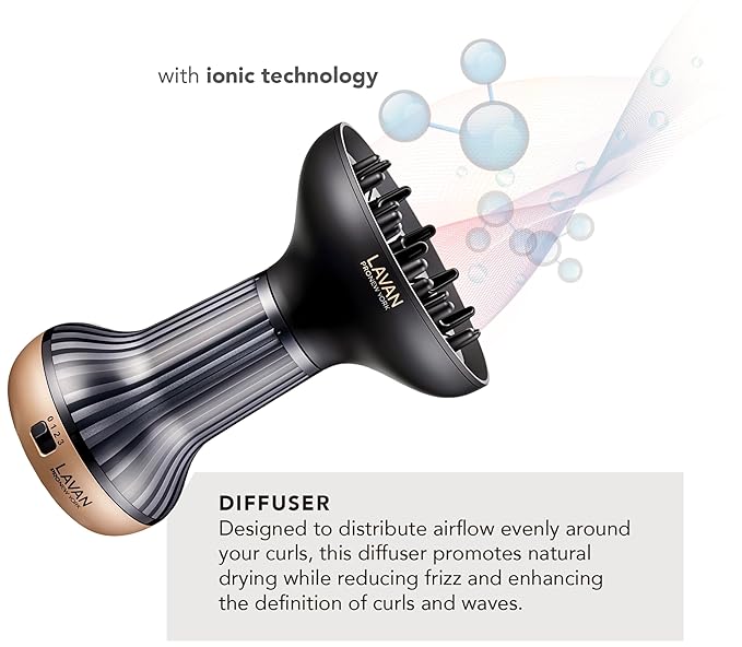 Diffuser Hair Dryer for Curly Hair – Ionic Technology Hair Dryer with Adjustable Heat &amp Speed Settings for Frizz-Free Defined Curls Lightweight Hair Dryer Wavy And Curly Hair