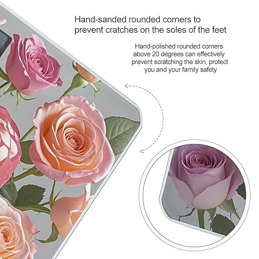Heart Roses Weight Scale Highly Accurate Digital Weighing Scale with Large LCD Display Smart Bathroom Scales for Home Bedrooms and Gift Giving