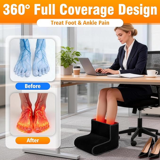 Red Light Therapy for Feet 320 Dual Wavelength 3 in 1 Chip LEDs with Adjustable Controller Full Coverage Foot Infrared Therapy Device for Ankle Heel Plantar Joint Muscle Relief