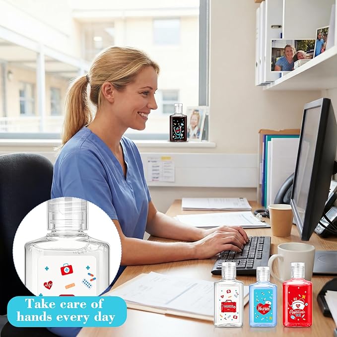 Capoda 32 Pcs Nurse Hand Soap Bulk Travel Size Scented Hand Sanitizer 1 Fl oz Thank You Appreciation Gifts for Teacher Nurses Gift Office Party Favors Care Package Supplies