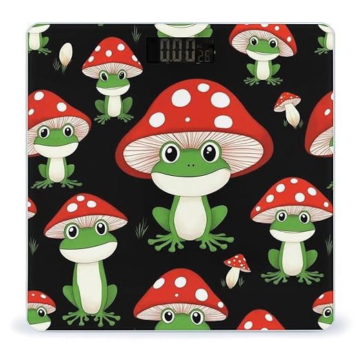 Men's Smart Scale for Body Weight Digital Bathroom Weighing Scale Automatic Switch Energy Saving Scale Cute Frogs Cartoon Mushroom Hats