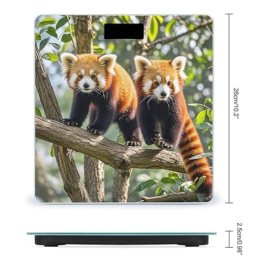 Red Pandas Scale for Body Weight Highly Accurate Digital Bathroom Body Scale Digital Bathroom Scales for People Anti-Slip Large LCD Display Smart Scales