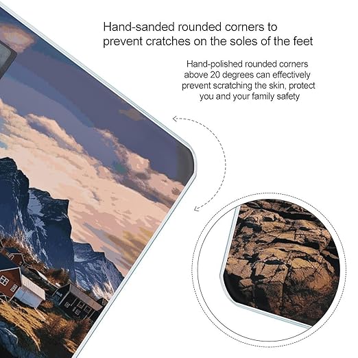 Norway Islands Bathroom Scale for Body Weight Bathroom Weighing Scale with Backlit LCD Display Highly Accurate Measures Weight Up to 180kg