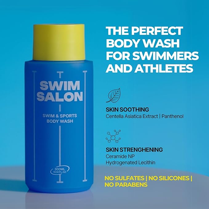 Chlorine Removal Body Wash for Swimmers | Vitamin C Removes Chlorine &amp Restores Skin Barrier | For Pool Saltwater &amp Hard Water | Sulfate-Free Silicone-Free (10.58 oz Pack of 2)