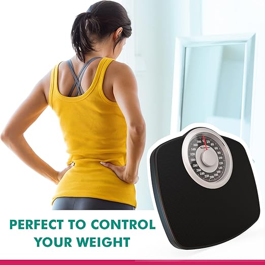 Adamson A25 Scales for Body Weight - Up to 400 LB - New Version - 5.3 Dial on 12.4 x 10.2 Platform - Anti-Skid Rubber Surface - High Precision Bathroom Scale Analog - Durable with 20-Year Assurance