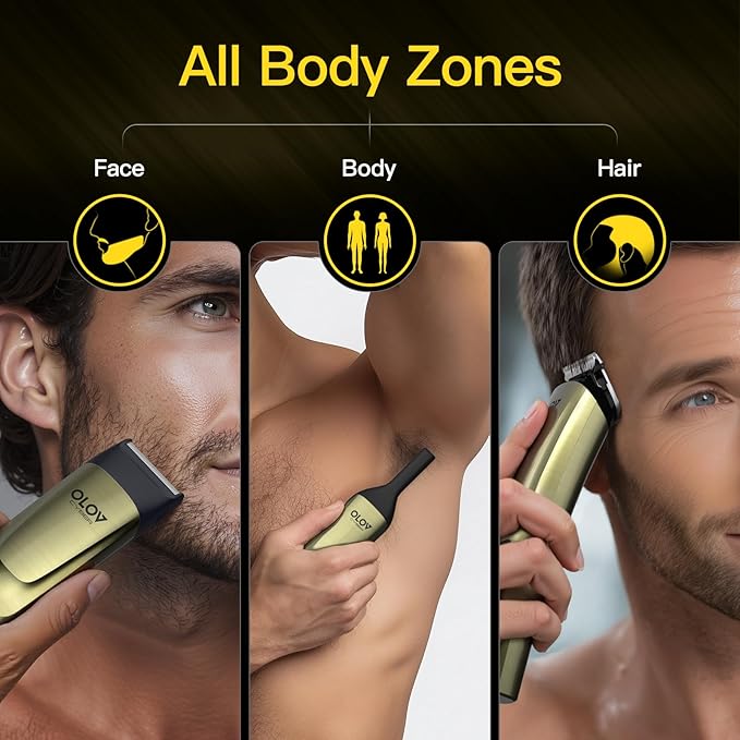 Cordless Beard Trimmer for Men 17-in-1 Mens Grooming Kit Electric Razor Shaver for Face Mustache Body &amp Nose Hair with USB Charging Dock IPX7 Waterproof Gift for Dad Husband &amp Him