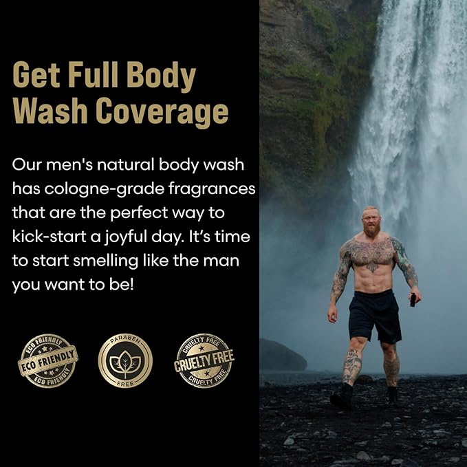 The Beard Struggle Men's Body Wash Asgardian Secret - Gold Collection - Skin Cleaning Agent - Natural Body Wash - Shower Gel Liquid Soap - 240 mL / 8 US. fl. oz.