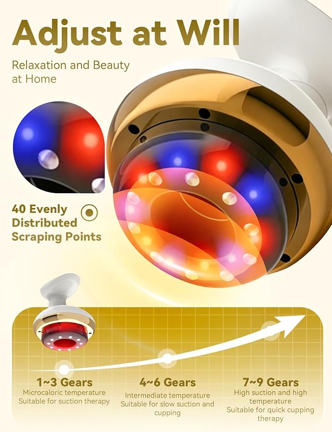 Cellulite Remover Firmer More Toned Skin Deep Massage Natural Skin Firmness 9 Suction Levels &amp Heat Rechargeable Helps Reduce Stretch Marks &amp Cellulite for Legs Arms &amp Belly (Advanc