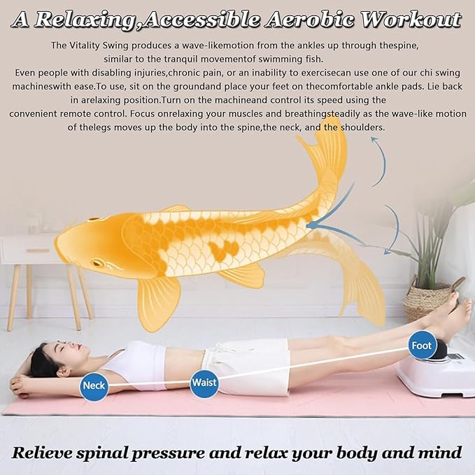 Foot Massager with Remote Control Adjustable 30 Speed Swing Fitness Blood Chi Machine for Muscle Relaxation and Shaking Exercise